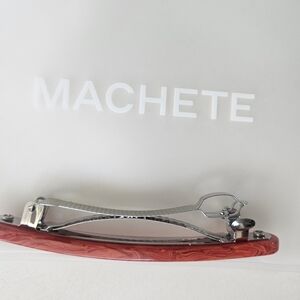 Machete Hair Clip with Red and Silver Accents